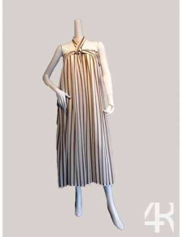 Neck knotted long dress