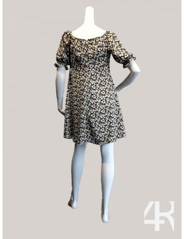 Floral Mini dress with bishop sleeve  