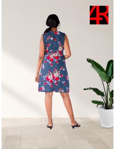 Sleeveless floral knee length floral dress 
